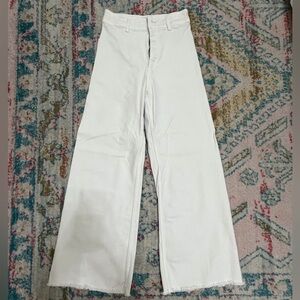 White Wide-Leg Zara Sailor Jeans
